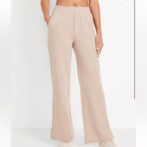 Old Navy High Waisted Dynamic Fleece Trouser Pants Size Small Espresso Brown